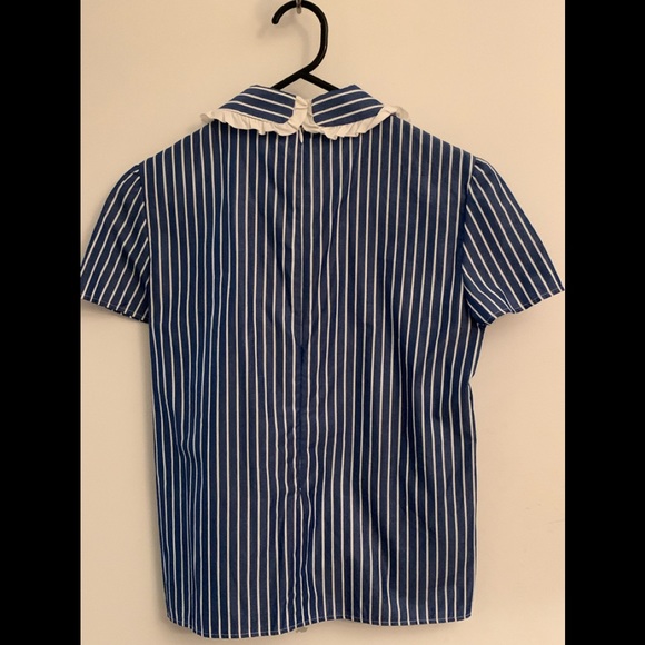 RED Valentino blue and white striped blouse with Peter Pan collar, worn once - Picture 2 of 2